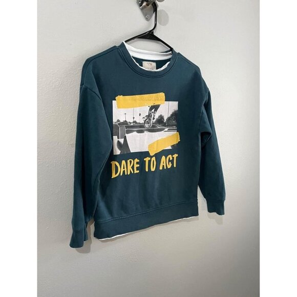 Zara Kids Pullover Sweatshirt Size 11/12 hunter green - Picture 2 of 5